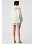 NISPORENI Kadın Oversize Fit Kapüşonlu %100 Organik Pamuk 3 İplik Krem Sweatshirt 6