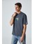 Yummy Erkek Bisiklet Yaka Baskı Detaylı Organik Pamuk Kısa Kol Antrasit T-Shirt 3