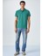Monaghan Erkek Polo Yaka Relaxed Fit Patlı Düğmeli Kısa Kollu Yeşil T-Shirt 2