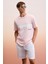 Lamıne Erkek Baskı ve Nakış Detaylı Organik Pamuk Bisiklet Yaka Kısa Kollu Regular Fit Pembe T-Shirt 1