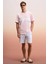 Lamıne Erkek Baskı ve Nakış Detaylı Organik Pamuk Bisiklet Yaka Kısa Kollu Regular Fit Pembe T-Shirt 2