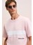 Lamıne Erkek Baskı ve Nakış Detaylı Organik Pamuk Bisiklet Yaka Kısa Kollu Regular Fit Pembe T-Shirt 5
