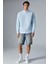 BONELL Erkek %100 Pamuk Relaxed Bisiklet Yaka Uzun Kollu Açık Mavi Sweatshirt 2