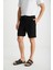 LORVEN Erkek Bağlamalı Regular Fit Siyah Şort & Bermuda 2