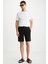 LORVEN Erkek Bağlamalı Regular Fit Siyah Şort & Bermuda 4