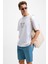 Sagı Erkek Organik Pamuk Ön Arka Baskı Detaylı Bisiklet Yaka Kısa Kollu Oversize Fit Beyaz T-Shirt 3
