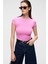HOPEWELL Kadın Yuvarlak Yaka Örme Slim Fit Pembe T-Shirt 1