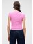 HOPEWELL Kadın Yuvarlak Yaka Örme Slim Fit Pembe T-Shirt 5