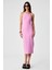 Havvolıne Kadın Havuz Yaka Slim Fit Kolsuz Pembe Elbise 2
