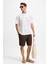 Bonıe Erkek Ön Baskı ve Nakış Detaylı Organik Pamuklu Oversize Bisiklet Yaka Beyaz T-Shirt 2
