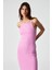 Havvolıne Kadın Havuz Yaka Slim Fit Kolsuz Pembe Elbise 4