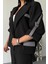 Fh Fashionhere Crop Ceket - Etek Takım - Siyah 2