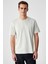 Solo Erkek Organik Pamuklu Kalın Dokulu Comfort Fit Bisiklet Yakalı Açık Bej T-Shirt 1