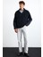 Pankraz Erkek Kalın Çift Taraflı Polarlı Paraşüt Detaylı Dik Yaka Fermuarlı Lacivert Sweatshirt 2