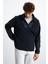 Pankraz Erkek Kalın Çift Taraflı Polarlı Paraşüt Detaylı Dik Yaka Fermuarlı Lacivert Sweatshirt 4