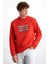 WENDEL Erkek Pamuklu Yuvarlak Yaka Kırmızı Sweatshirt 1