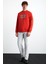 WENDEL Erkek Pamuklu Yuvarlak Yaka Kırmızı Sweatshirt 4