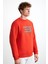 WENDEL Erkek Pamuklu Yuvarlak Yaka Kırmızı Sweatshirt 6
