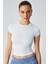 Dulce Kadın Slim Fit Kısa Kollu Beyaz T-Shirt 5