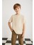Lorenz Erkek Çocuk %100 Pamuk Bisiklet Yaka Relaxed Fit Kısa Kollu Bej T-Shirt 5