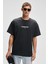 Jon Erkek Bisiklet Yaka Organik Pamuk Oversize Fit Antrasit T-Shirt 1