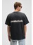 Jon Erkek Bisiklet Yaka Organik Pamuk Oversize Fit Antrasit T-Shirt 6