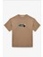 Mılennıal Erkek Oversize Fit Pamuk Kalın Dokulu Baskılı Koyu Bej T-Shirt 1