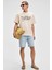 VYRO Erkek Baskı Detaylı %100 Organik Pamuk Bisiklet Yaka Oversize Vanilya T-Shirt 2