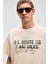 VYRO Erkek Baskı Detaylı %100 Organik Pamuk Bisiklet Yaka Oversize Vanilya T-Shirt 5