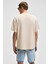 VYRO Erkek Baskı Detaylı %100 Organik Pamuk Bisiklet Yaka Oversize Vanilya T-Shirt 6