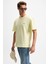 NOIR Erkek%100 Organik Pamuk Bisiklet Yaka Kısa Kol Regular Sarı T-Shirt 1