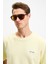 NOIR Erkek%100 Organik Pamuk Bisiklet Yaka Kısa Kol Regular Sarı T-Shirt 5