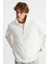 Andrıck Erkek Organik Pamuklu Dik Yaka Yarım Fermuarlı Ekru Sweatshirt 6