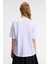 VEYMIRA Kadın %100 Pamuk Bisiklet Yaka Kısa Kollu Oversize Fit Beyaz T-Shirt 5