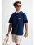 Noır ERKEK%100 Organik Pamuk Bisiklet Yaka Kısa Kol Regular Lacivert T-Shirt 1