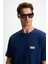 Noır ERKEK%100 Organik Pamuk Bisiklet Yaka Kısa Kol Regular Lacivert T-Shirt 5