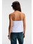 ORIANA Kadın Slim Fit Straplez Beyaz Bluz 5