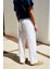 Edvın Erkek Beli Lastikli Yanları Cepli Keten Karışımlı Relaxed Fit Beyaz Pantolon 6
