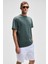 Feon Erkek Oversize Geniş Kesim %100 Organik Pamuk Kalın Dokulu Yuvarlak Yaka Koyu Yeşil T-Shirt 3
