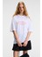 KAROLISKA Kadın %100 Pamuk Oversize Fit Kısa Kollu Yuvarlak Yaka Beyaz T-Shirt 3