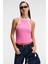 Selmıra Kadın Nakışlı Halter Yaka Slim Fit Kolsuz Pembe Atlet 1