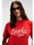 Rıvela Kadın Pamuk Regular Fit Baskılı Bisiklet Yaka Kısa Kol Kırmızı T-Shirt 3