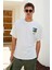 Italıa Erkek Organik Pamuk Ön Arka Baskı Detaylı Oversize Kısa Kol Ekru T-Shirt 1
