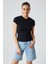 Marta Kadın V Yaka Kısa Kol Slim Siyah T-shirt 3