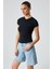 Marta Kadın V Yaka Kısa Kol Slim Siyah T-shirt 4