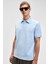 LAPORTE Erkek Dokulu Kumaşlı Slim Fit Mavi Polo Yaka T-shirt 1