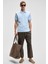 LAPORTE Erkek Dokulu Kumaşlı Slim Fit Mavi Polo Yaka T-shirt 2