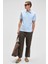LAPORTE Erkek Dokulu Kumaşlı Slim Fit Mavi Polo Yaka T-shirt 5