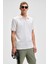 LAPORTE Erkek Dokulu Kumaşlı Slim Fit Beyaz Polo Yaka T-shirt 3