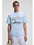 PROVENCE Erkek Bisiklet Yaka %100 Organik Pamuklu Regular Fit Mavi T-Shirt 1